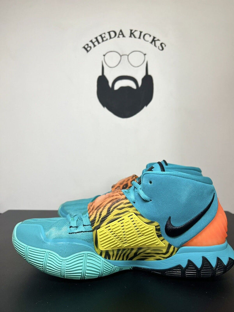 Nike Kyrie Irving 6 Oracle Aqua Blue Animal Orange BQ4630-300 sz 12 Basketball