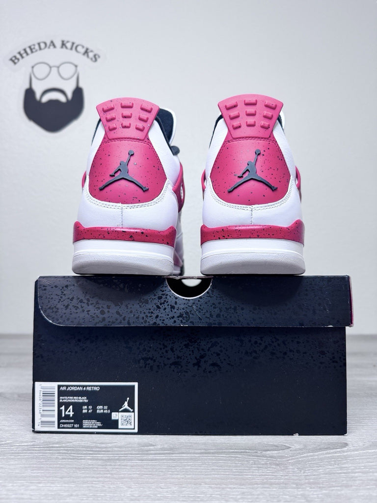 Size 14 - Nike Air Jordan 4 Retro White Fire Red Black DH6927-161 Red Cement