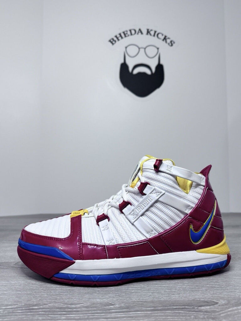 Size 9 - Nike Zoom LeBron 3 SuperBron Red White Blue AO2434 100 Men’s Preowned