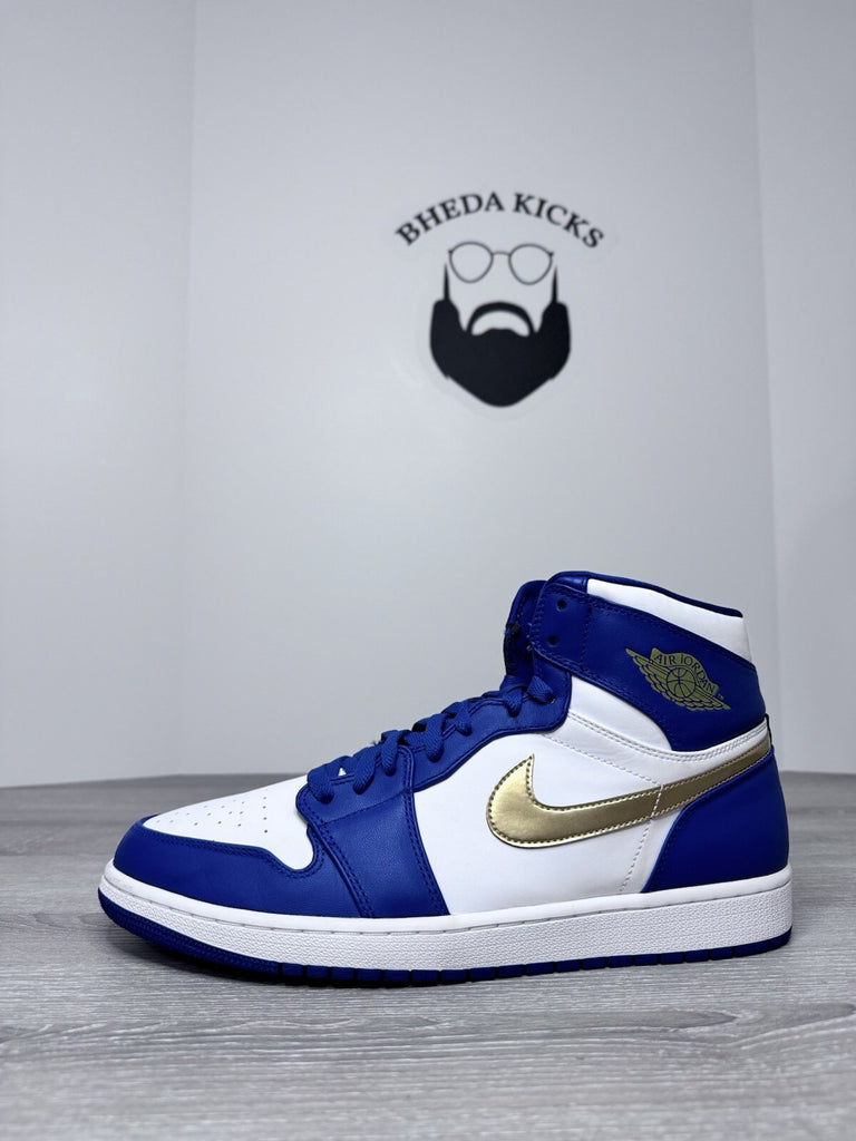 Size 12.5 - Air Jordan 1 High Gold Medal Nike Retro Blue White 2016 332550-406