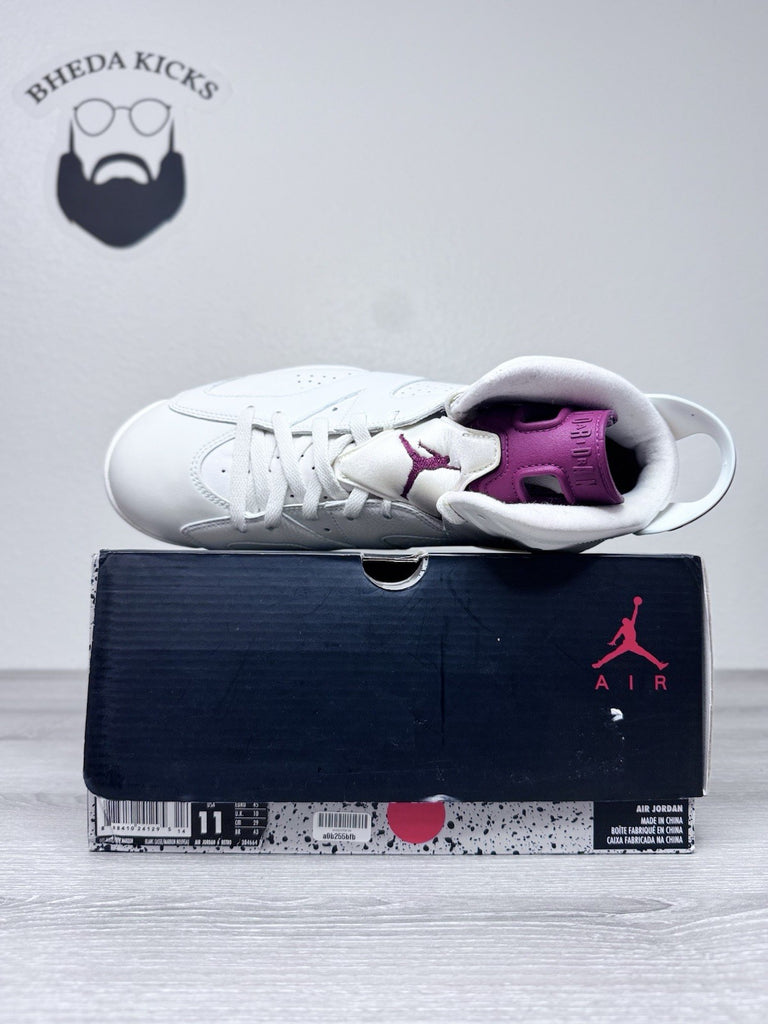 Size 11 - Nike Air Jordan 6 Retro 2015 Maroon White Red 384664-116 Preowned