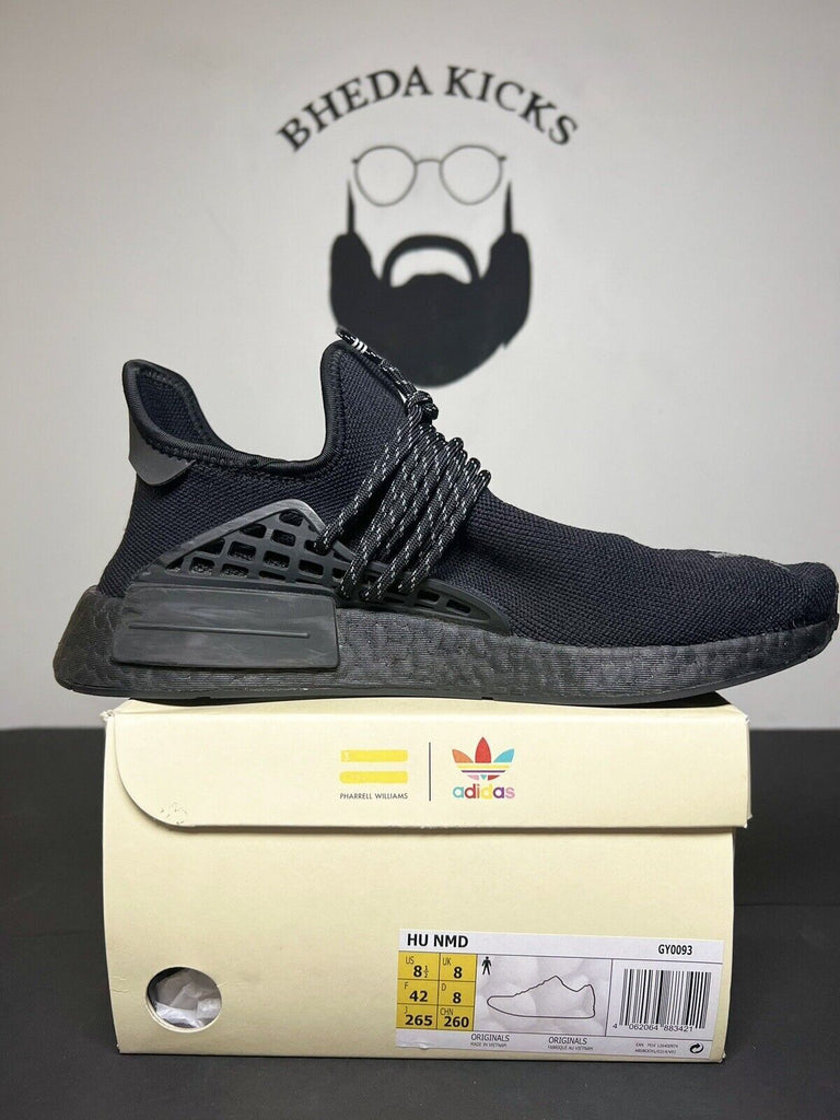 adidas NMD Hu Pharrell ‘Black’ | GY0093 | Size 8.5 Preowned Clean og Rare