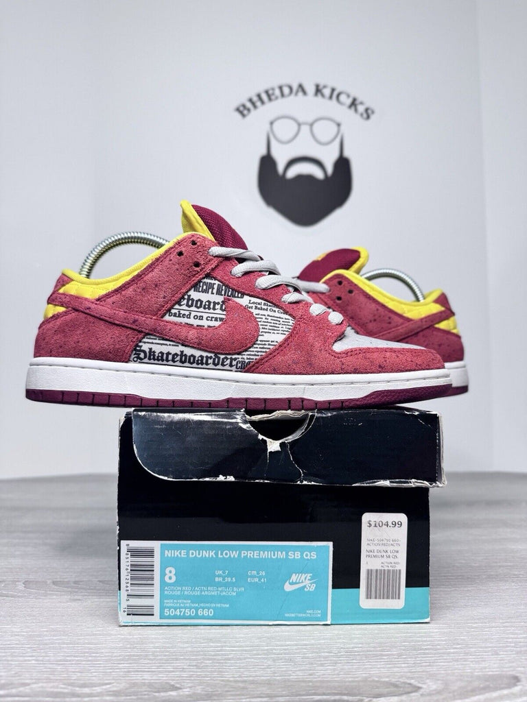 Size 8 - Nike SB Dunk Low Premium QS Crawfish 2014  504750-660 Rare Clean