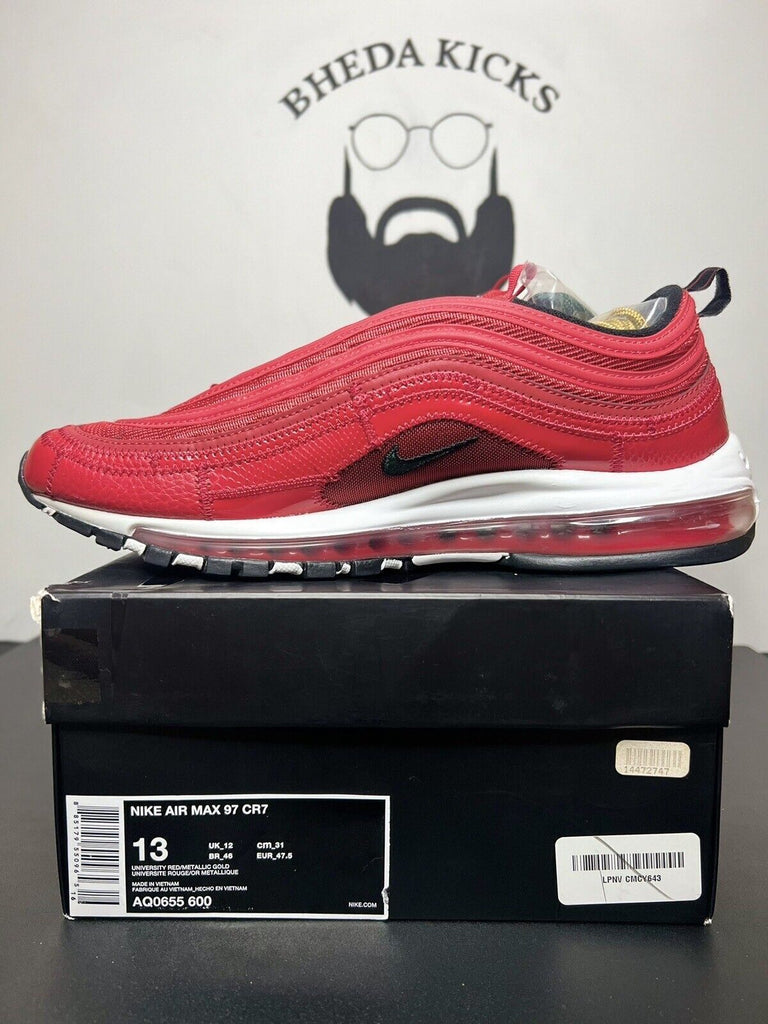 Nike Air Max 97 "PORTUGAL PATCHWORK" 2018 Size 13 AQ0655-600 Ronaldo Preowned