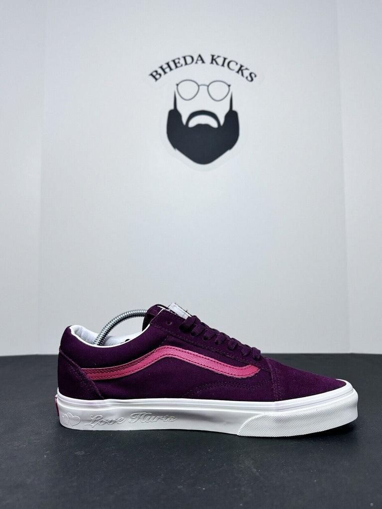 Size 10 - VANS Sk8 Low “Love Hurts” Maroon Red White NEW DS Rare Authentic