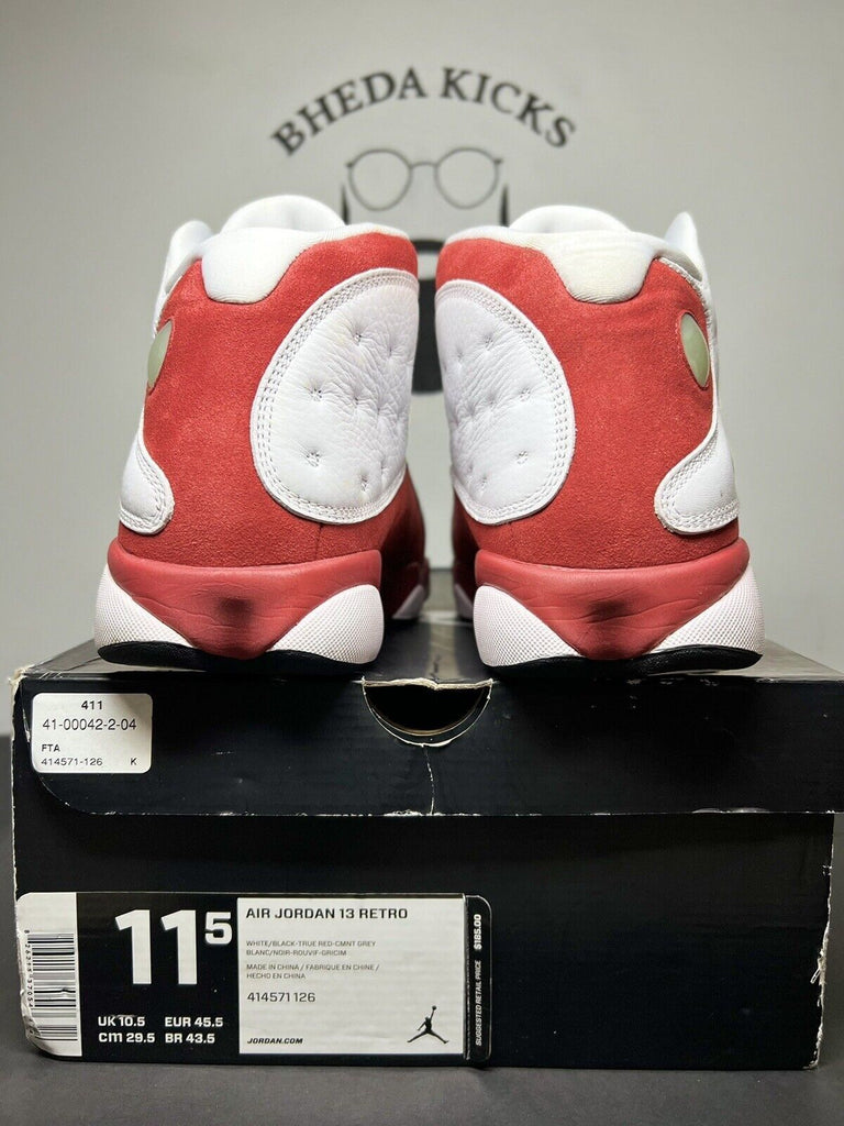 Nike Air Jordan 13 Grey Toe 2014 size 11.5 OG 414571–126 XIII White Red Preowned