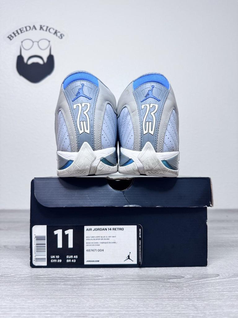 Size 11 - Nike Air Jordan 14 Retro Wolf Gray [487471-004] Preowned Authentic