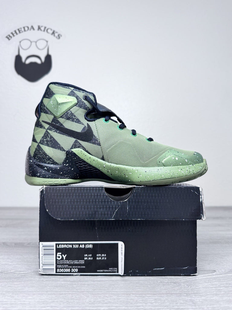 Size 5y - Nike LeBron 13 XIII All Star Green Alligator Basketball 836386-309