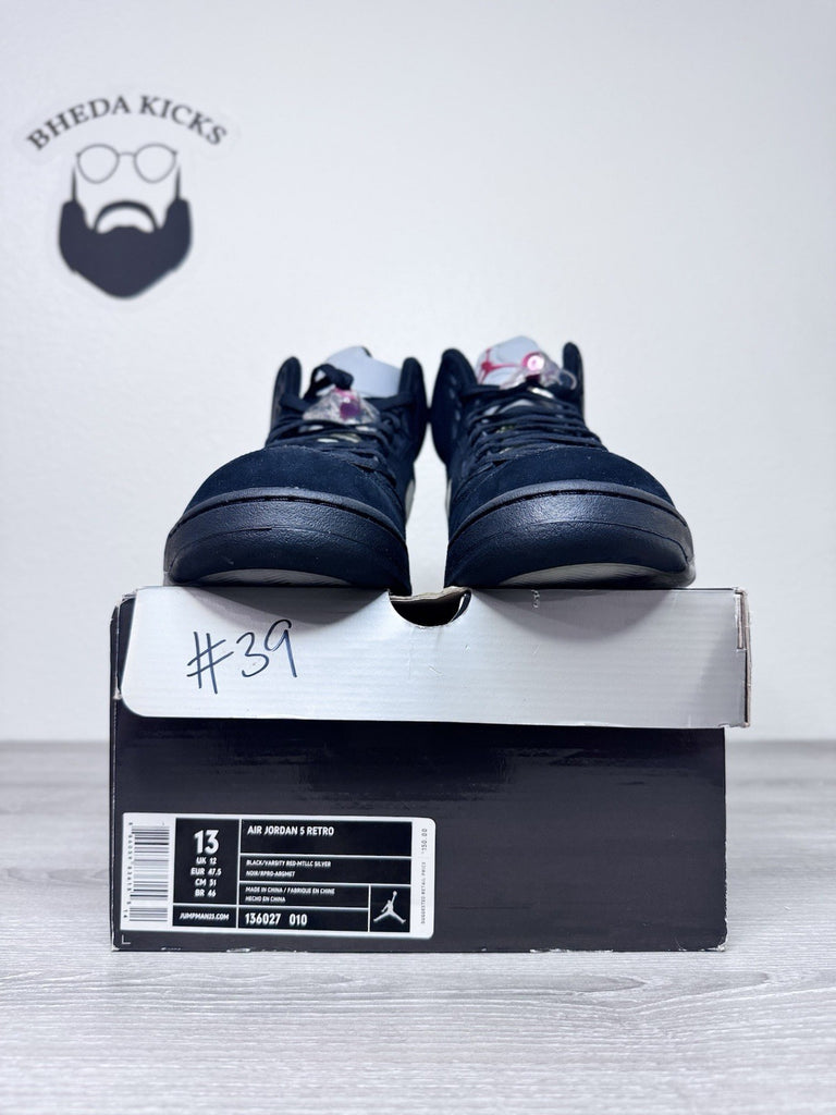Size 13 - Air Jordan 5 Retro 2011 Black Metallic White Suede (136027-010) CLEAN