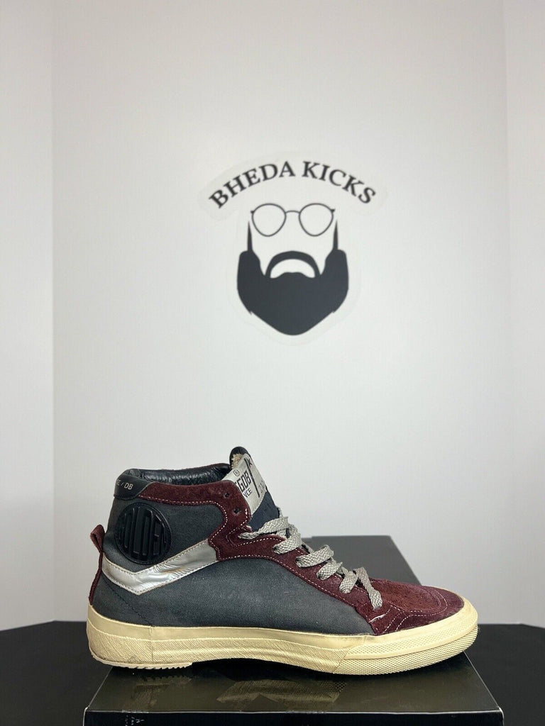 Size 40EU/7US - Golden Goose 2.12 Skateboard High Top Maroon Grey Mint Green