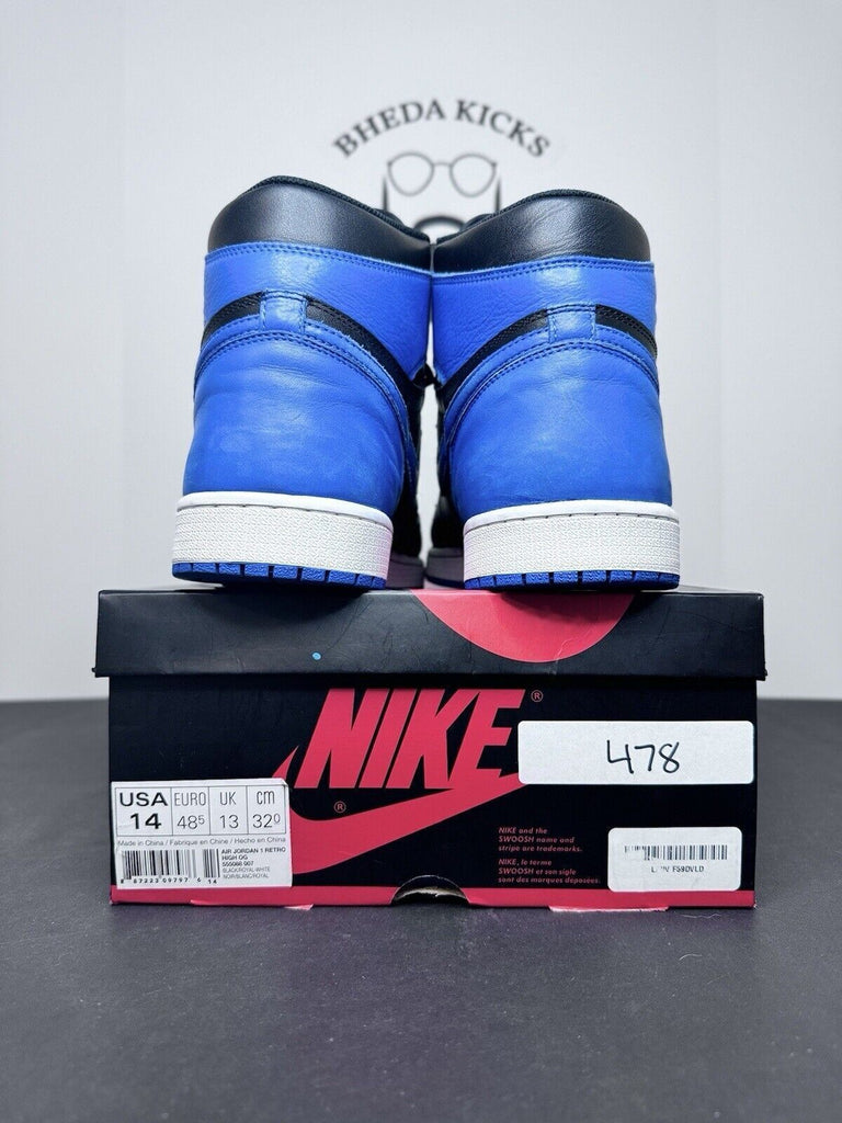 Nike Air Jordan 1 Retro High OG 2017 Royal Blue Black 555088-007 Men’s Size 14