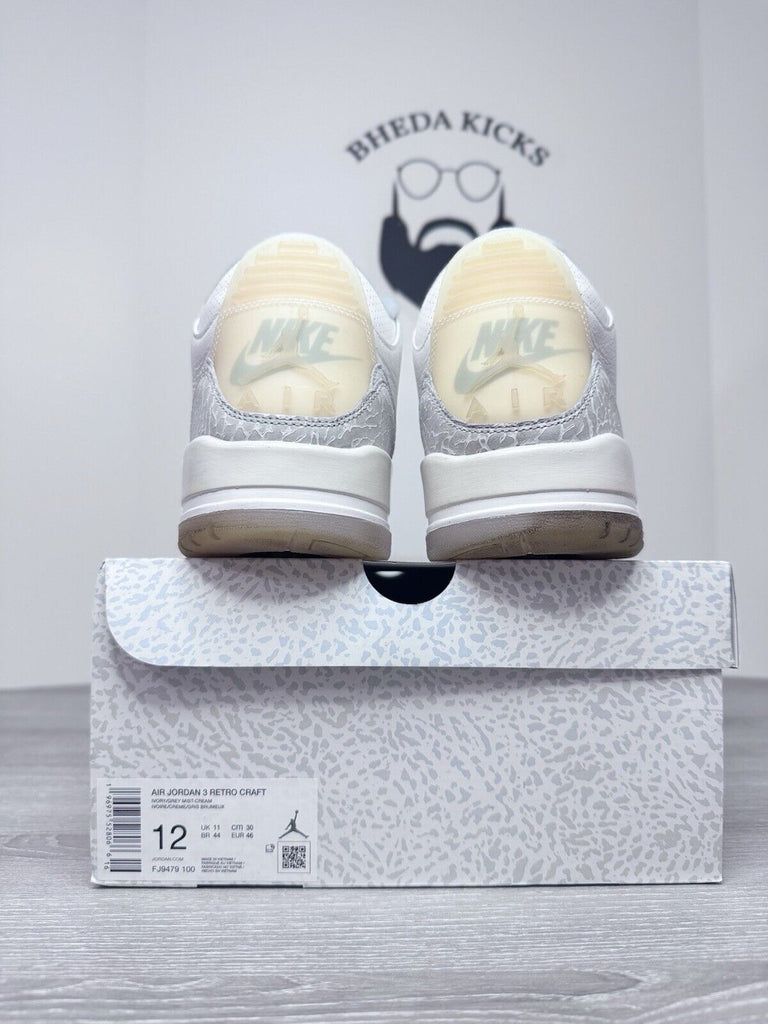 Size 12 - Air Jordan 3 Retro SE Craft Ivory FJ9479-100 Preowned Clean