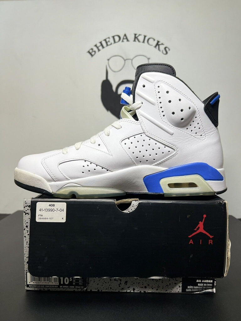 2014 Nike Air Jordan 6 VI Retro Sport Blue 384664-107 Size 10.5 Preowned OG Rare