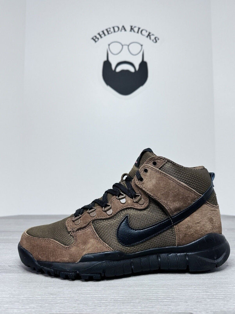 Size 10.5 - Nike SB Dunk High Military Brown Preowned Og 536182-203 Authentic