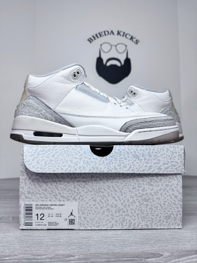 Size 12 - Air Jordan 3 Retro SE Craft Ivory FJ9479-100 Preowned Clean