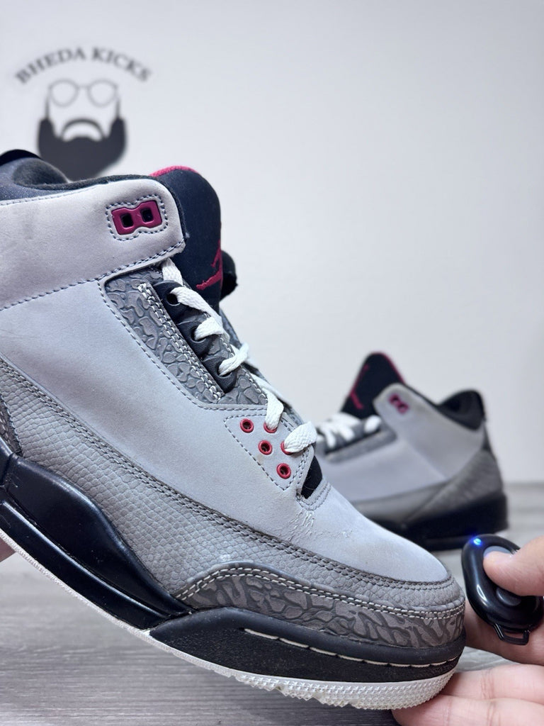 Size 12 - Air Jordan 3 Retro Stealth 136064-003 Gray Black Red Men’s Preowned