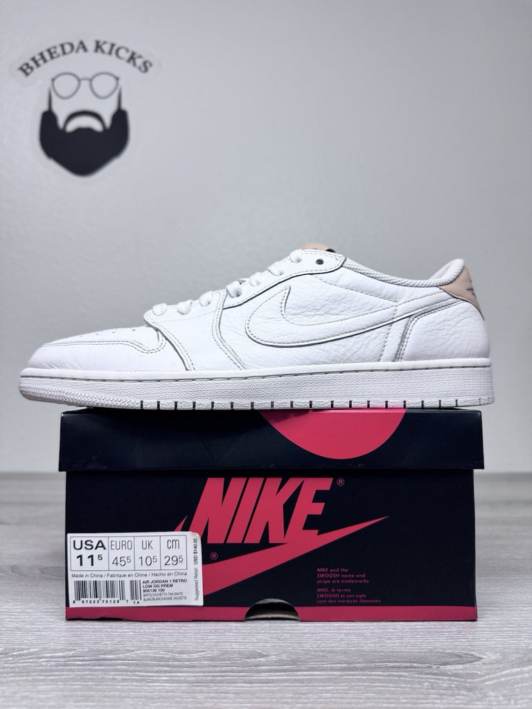Size 11.5 - Nike Air Jordan 1 Retro Low OG 17’ White Vachetta Tan 905136-100