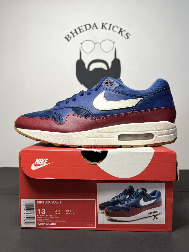 Nike Air Max 1 Navy Team Red Gum Men’s Size 13 (AH8145-400) Preowned Og Rare