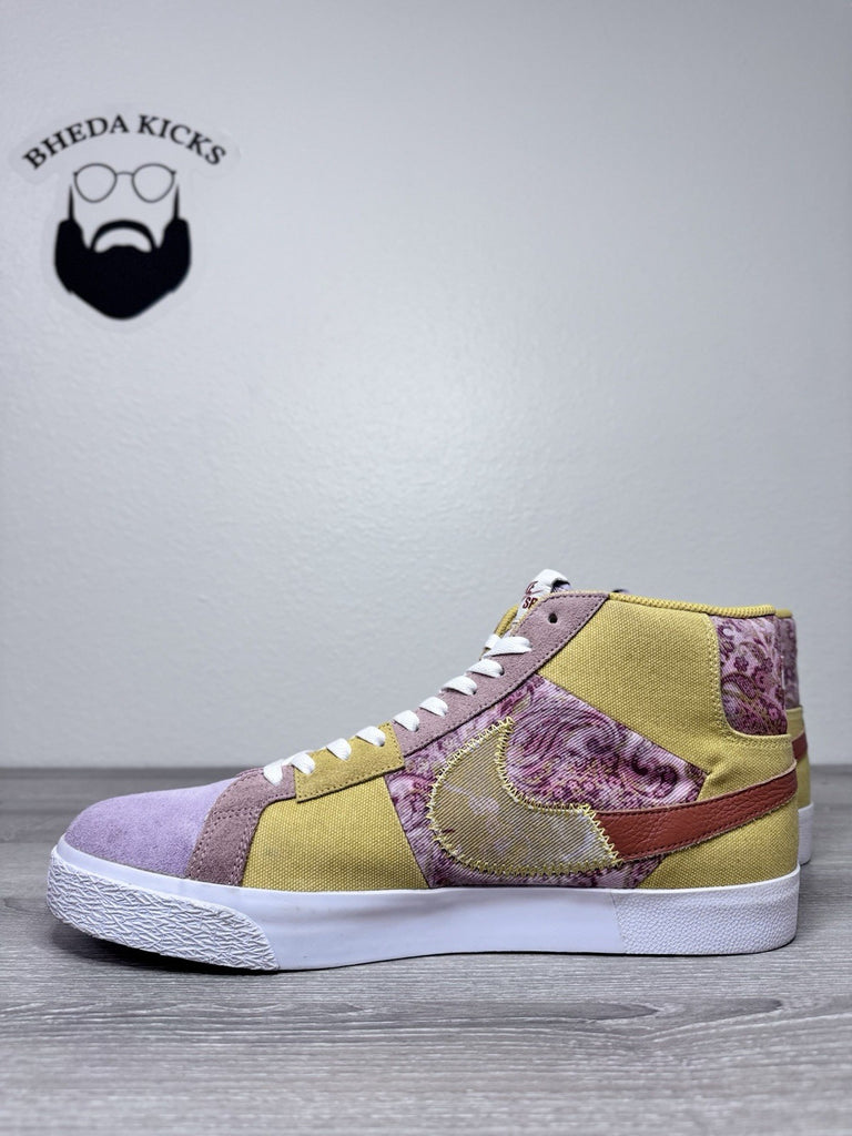 Size 15 - Nike SB Zoom Blazer Mid Premium Paisley Sanded Gold 2022 DM0859-700