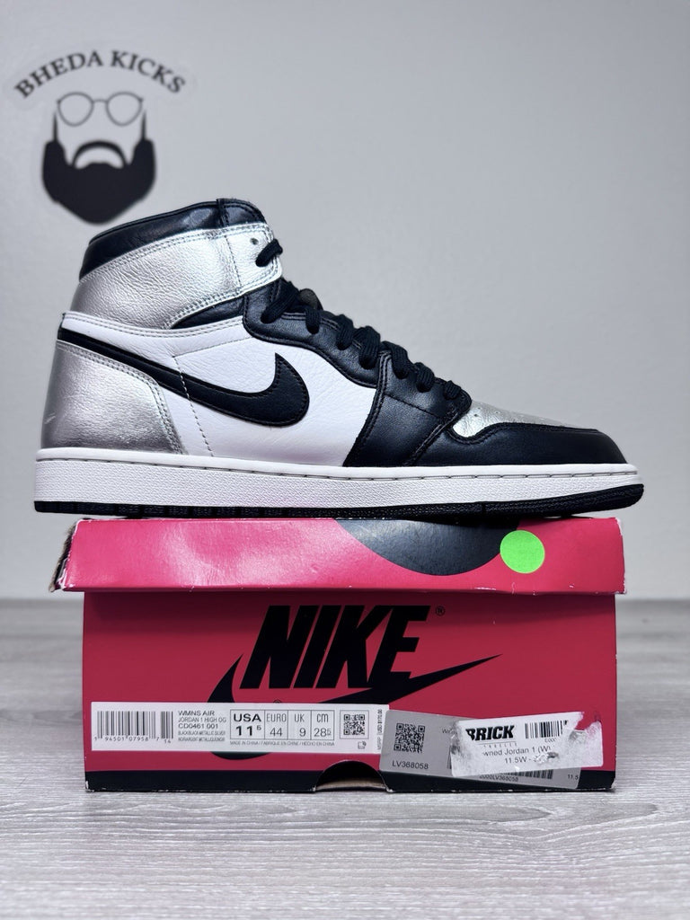 Size 11.5W/10M - Jordan 1 High Retro Silver Toe CD0461-001 Preowned