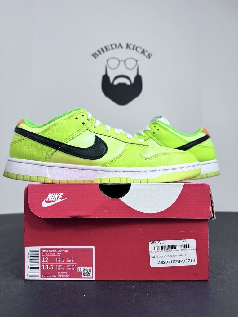 Nike Dunk Low SE Splash Volt Glow in the Dark FJ4610-702 Preowned Men's Size 12