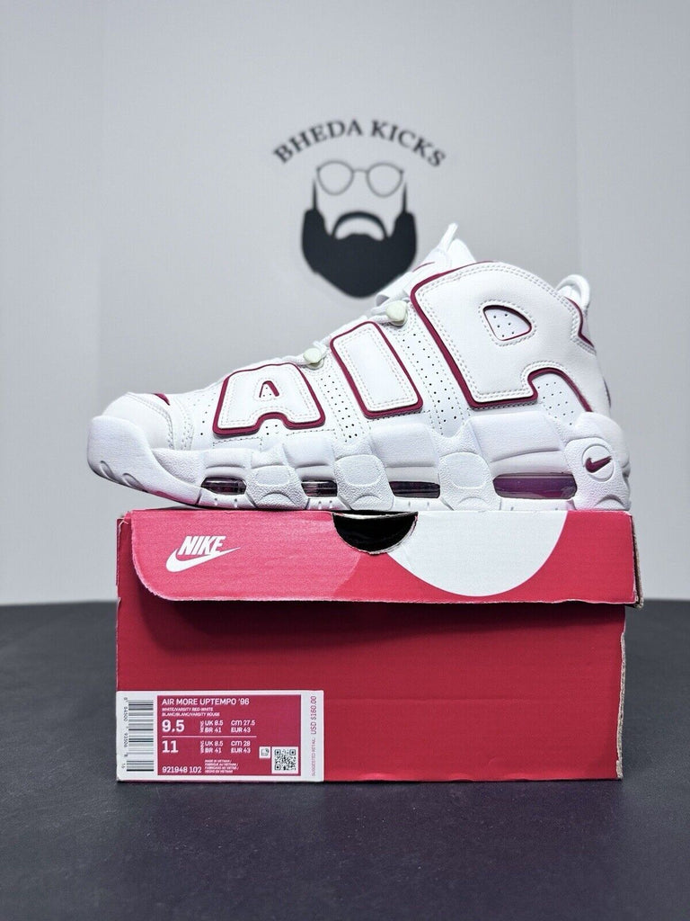 NEW Nike Air More Uptempo '96 White Varsity Red Sneakers 921948-102 Size 9.5