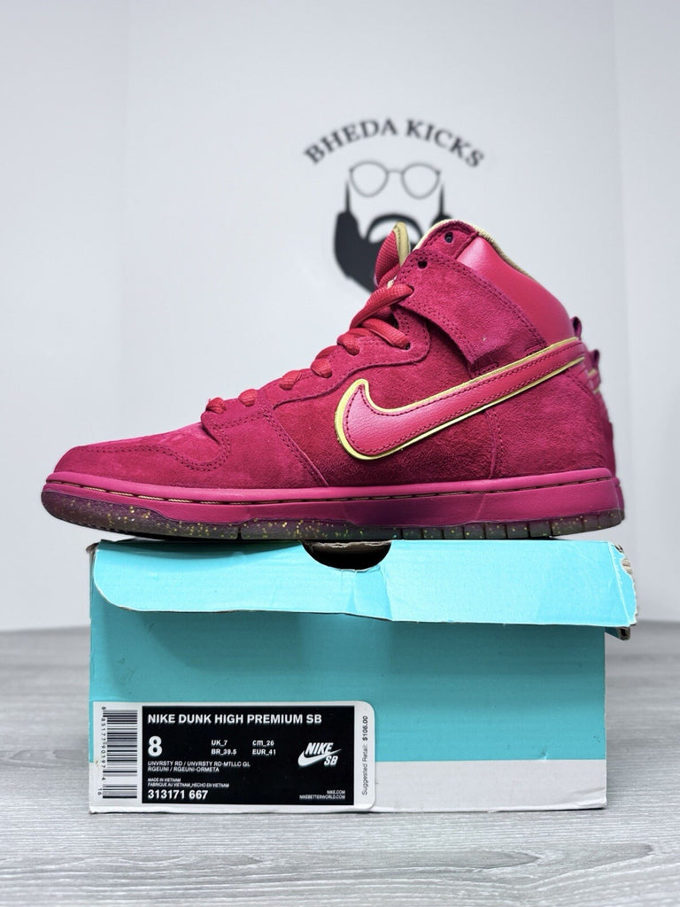Size 8 - Nike SB Dunk High Premium CNY 2014 OG BOX Preowned 313171-667