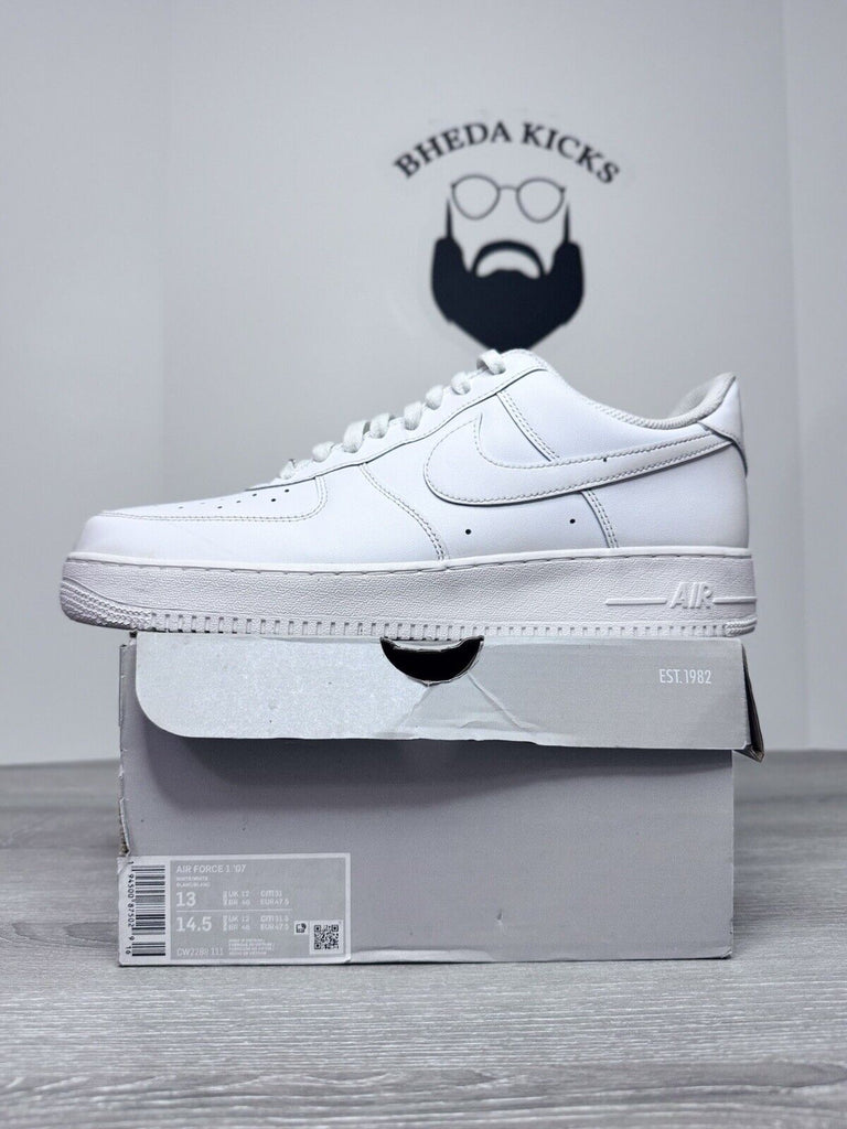 Size 13 - Nike Air Force 1 '07 'Triple White' CW2288-111 Preowned Authentic