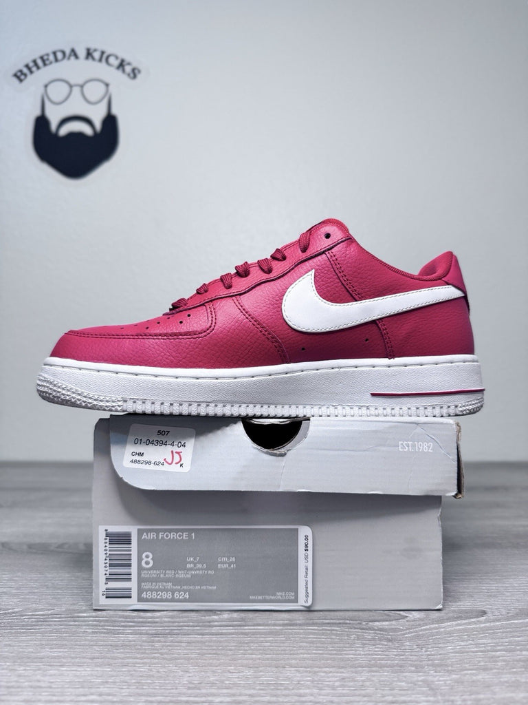 Size 8 - Nike Air Force 1 Low '07 Retro University Red 488298-624 Preowned