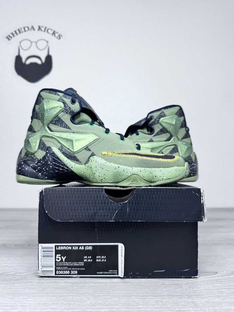 Size 5y - Nike LeBron 13 XIII All Star Green Alligator Basketball 836386-309