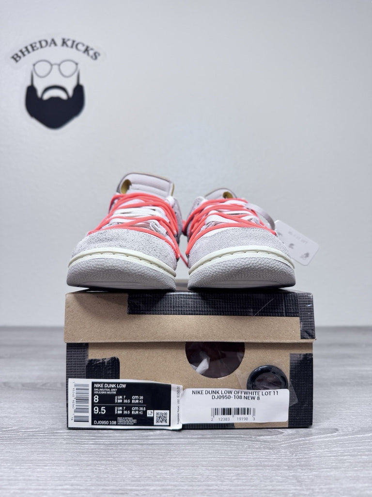 Size 8 - Off-White x Dunk Low ‘Lot 11 of 50’ Preowned DJ0950-108 Authentic