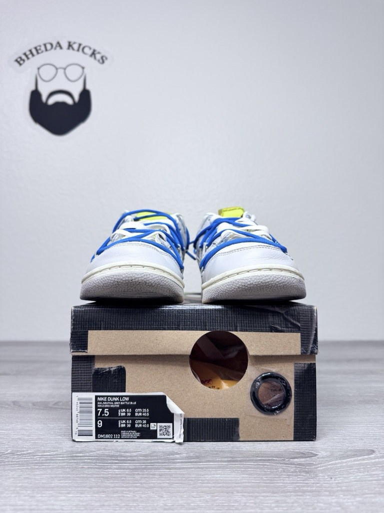 Size 7.5 - Nike Dunk Low Off White Lot 10 DM1602-112 OG Retro Clean Preowned