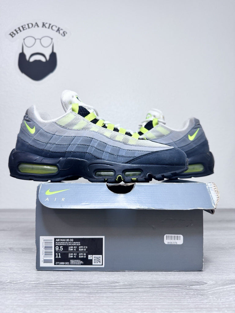 Size 9.5 - Nike Air Max 95 OG 2020 Neon CT1689-001 Preowned Authentic Og