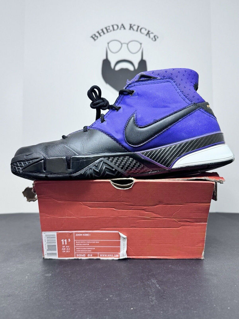 Size 11.5 - Nike Zoom Kobe 1 Protro Purple Reign Black Out Preowned 313143-014