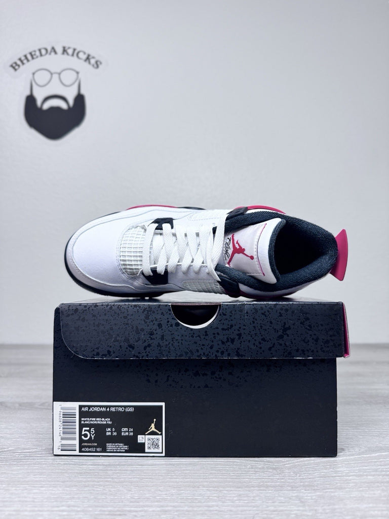 Size 5.5y - 2023 Nike Air Jordan 4 Retro GS Red Cement 408452-161 Preowned