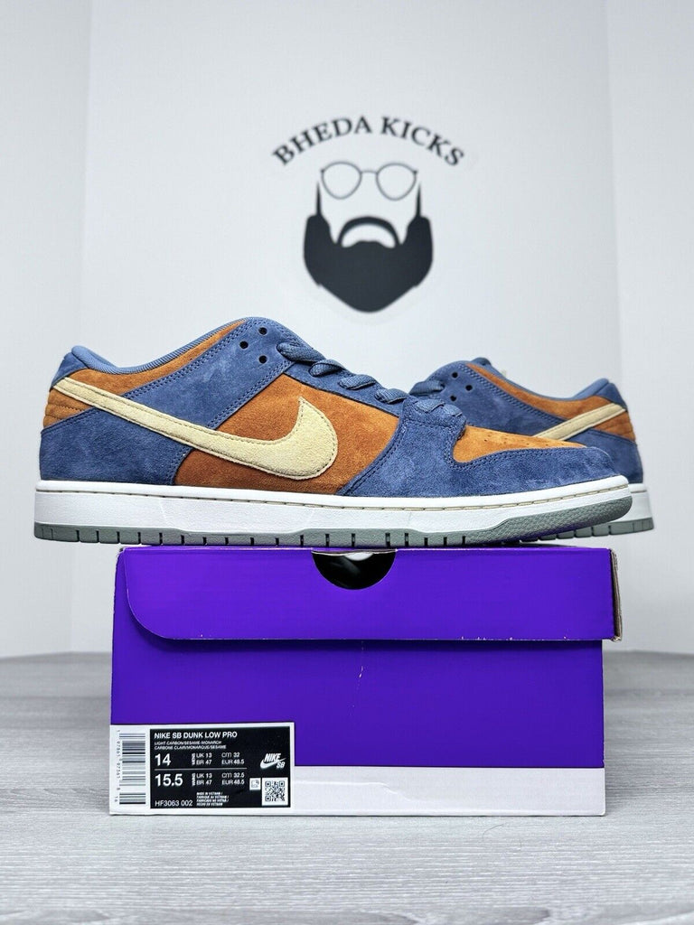 Size 14 - Men Nike Dunk SB Low Pro Light Carbon/Sesame Monarch HF3063-002 NEW DS