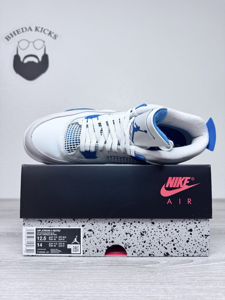 Size 12.5 - Nike Air Jordan 4 Retro Shoes Preowned Military Blue FV5029-141