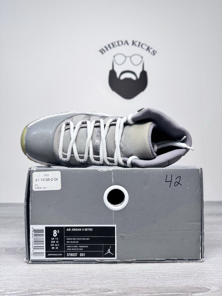 Size 8.5 - Air Jordan 11 Retro Cool Grey (2010) 378037-001 Men’s Preowned