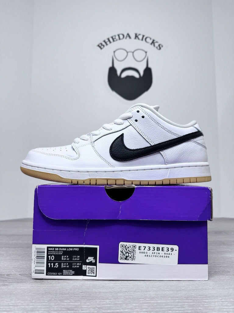 Size 10 - Nike SB Dunk Low White Gum Shoes Authentic CD2563-101 NEW DS