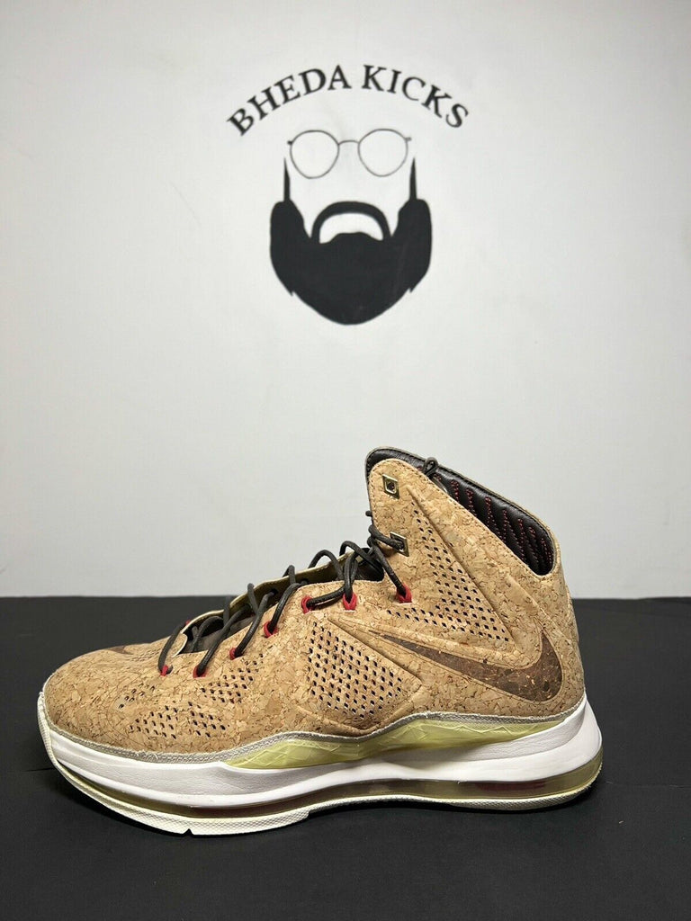 Size 11 - Nike LeBron 10 EXT QS Cork 2013 580890-200 Preowned Rare Og