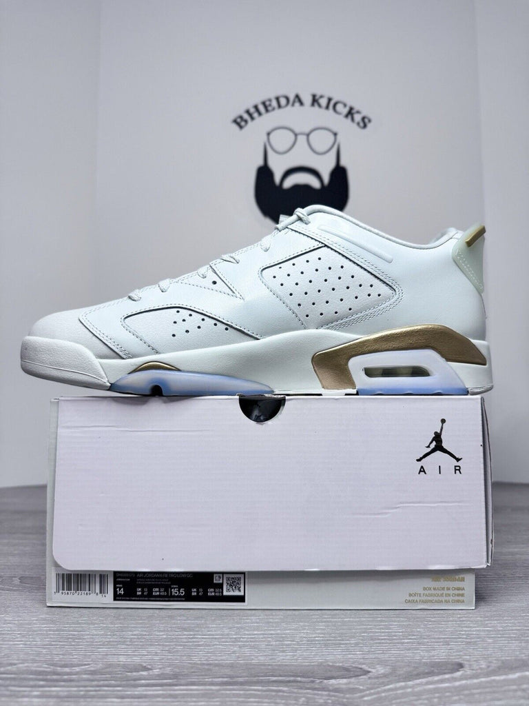 Size 14 - Air Jordan 6 Retro Low GC Spruce Aura Metallic Gold DH6928-073 Lunar