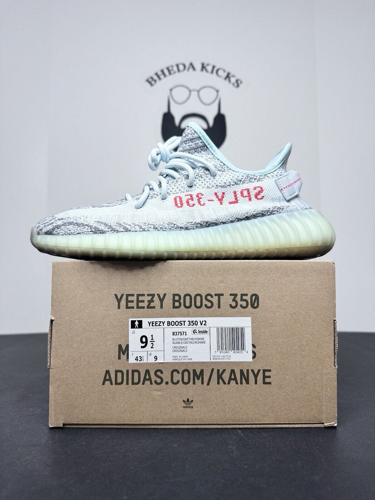 Adidas Yeezy Boost 350 V2 Low Blue Tint B37571 Preowned Og Men’s Size 9.5