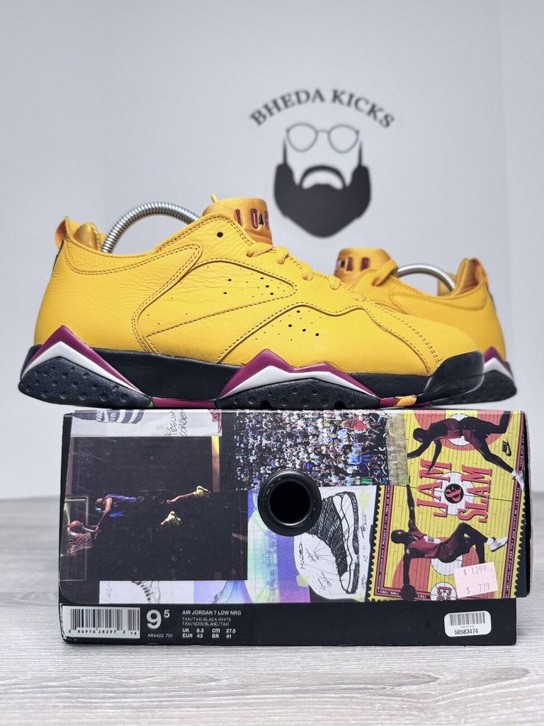 Size 9.5 - Air Jordan 7 Retro NRG Low Taxi Black Yellow Leather (AR4422-701)