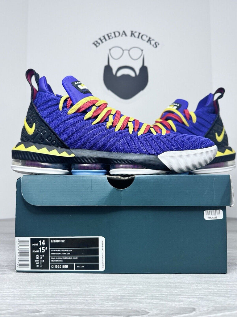 Size 14 - Nike Lebron XVI 16 "MARTIN" Court Purple Tour Yellow CI1520-500