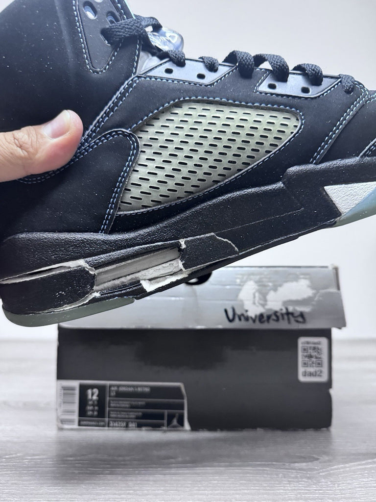 Size 12 - Nike Air Jordan LS Retro 5 V Black University Blue 314259-041 Preowned