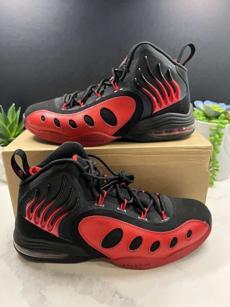 Nike Sonic Flight Gary Payton Black/Red Basketball Shoes Men Size 10.5