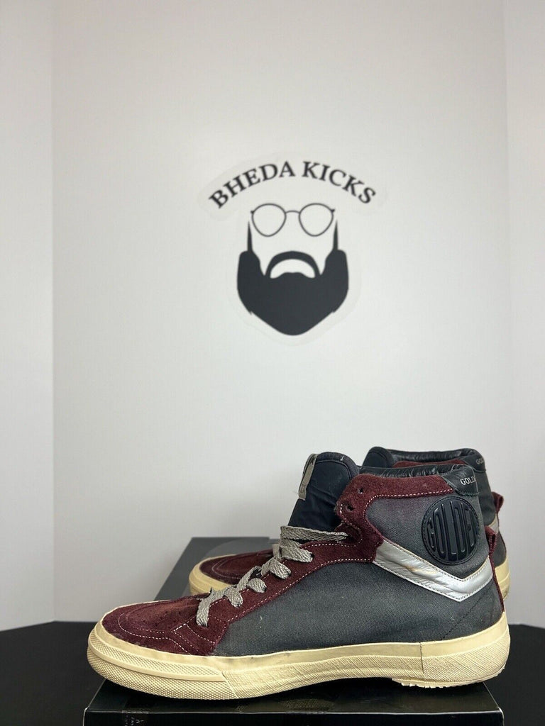 Size 40EU/7US - Golden Goose 2.12 Skateboard High Top Maroon Grey Mint Green