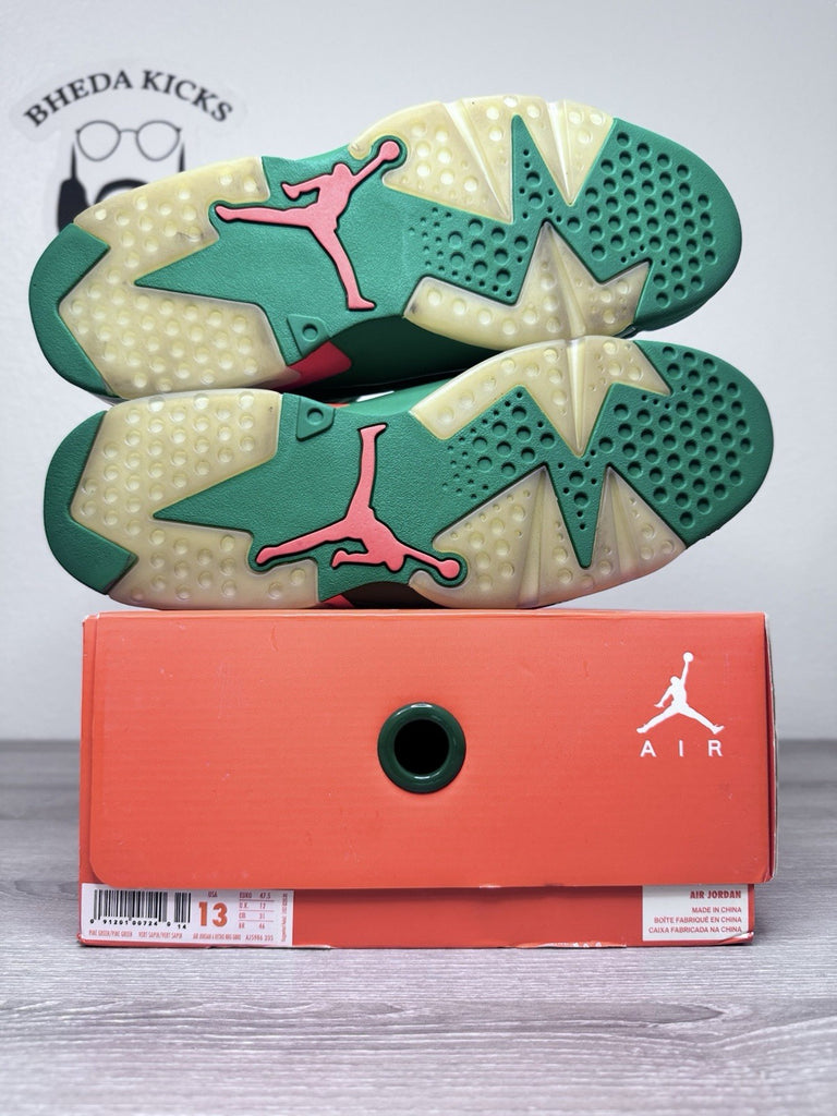 Size 13 - Nike Air Jordan 6 Retro Gatorade Green AJ5986-335 Men's Preowned