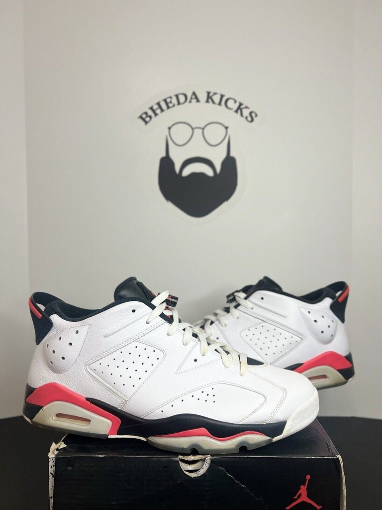 Jordan 6 Low Infrared 2015 White Black Red Leather 304401-123 Preowned Size 13