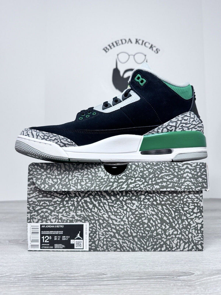 Size 12.5 - Jordan 3 Retro Pine Green 2021 CT8532-030 Preowned Og Authentic